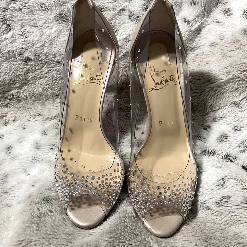 Christian Louboutin Sucre Glacé 85 PVC/Napa AB Sz 36